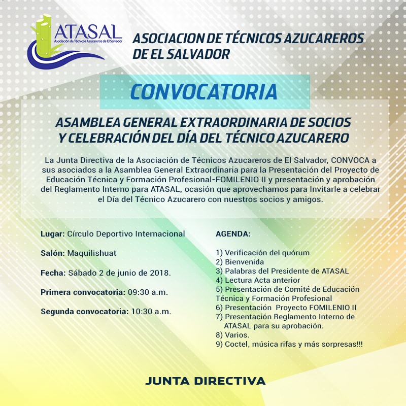 Reglamento de la Asociación de Técnicos Azucareros de El Salvador 2018